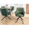 Lot de 2 fauteuils pivotants en cuir et tissu vert Darek