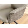 Lot de 2 fauteuils pivotants en cuir et tissu taupe Darek