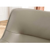 Lot de 2 fauteuils pivotants en cuir et tissu taupe Darek