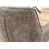 Lot de 2 fauteuils pivotants en cuir et tissu taupe Darek