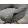 Chaises pivotantes grises et bois massif Darek