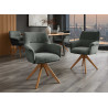 Chaises pivotantes grises et bois massif Darek