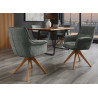 Chaises pivotantes grises et bois massif Darek