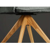 Chaises pivotantes grises et bois massif Darek