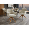 Chaises pivotantes beige et bois massif Darek