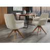 Chaises pivotantes beige et bois massif Darek