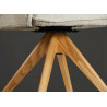 Chaises pivotantes beige et bois massif Darek