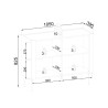 Commode 2 portes noyer et cachemire Wrap