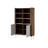 Bibliothèque 2 portes et niches ouvertes Wrap