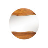 Miroir mural rond en bois d'acacia Laura