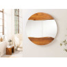 Miroir mural rond en bois d'acacia Laura
