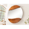 Miroir mural rond en bois d'acacia Laura