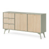 Meuble buffet moderne vert et bois clair Forest