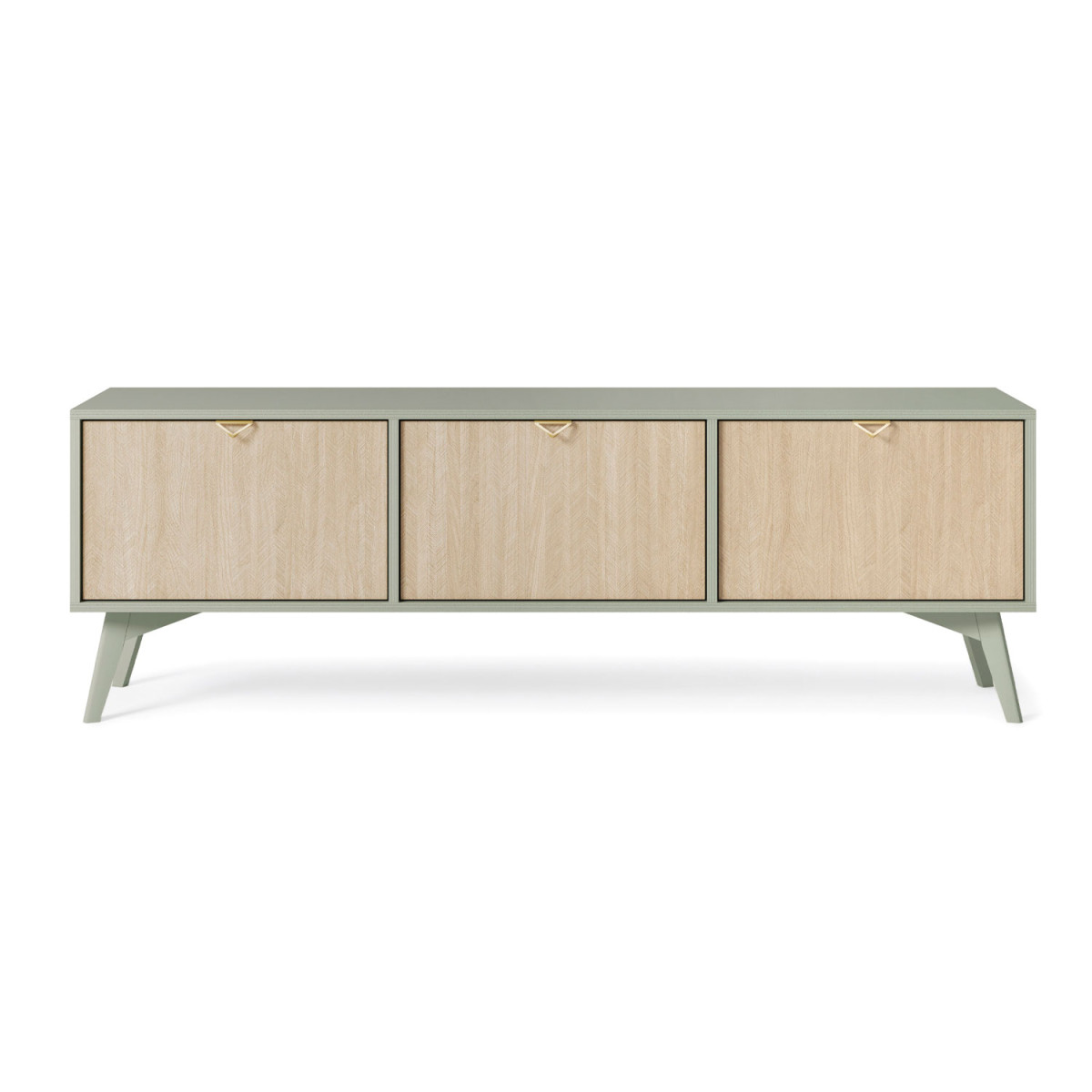 Meuble TV moderne vert et bois clair Forest