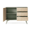 Commode moderne vert et bois clair Forest