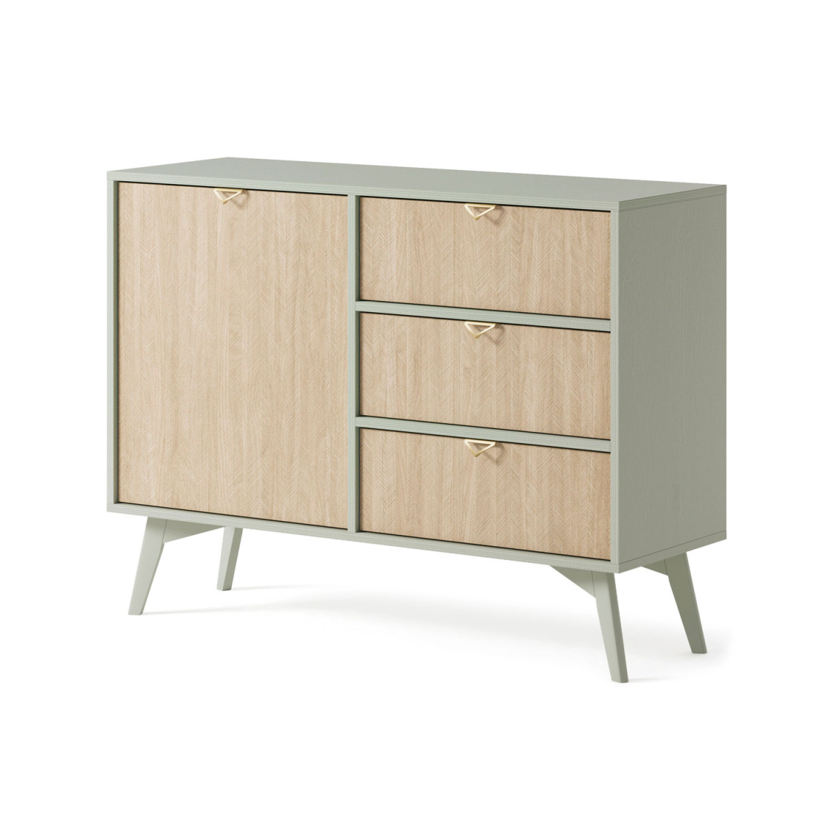 Commode moderne verte et bois clair Forest