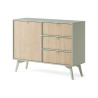 Commode moderne vert et bois clair Forest