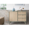 Commode moderne vert et bois clair Forest