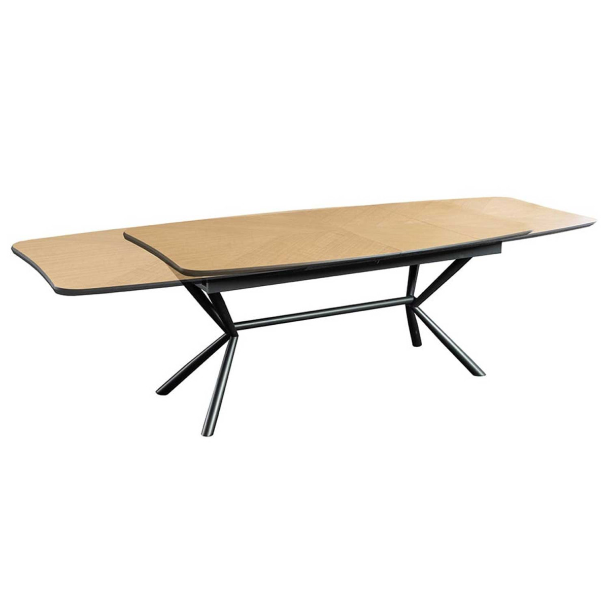 Table à manger extensible aspect chêne Oriana