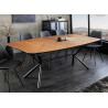 Table à manger extensible aspect noyer Oriana