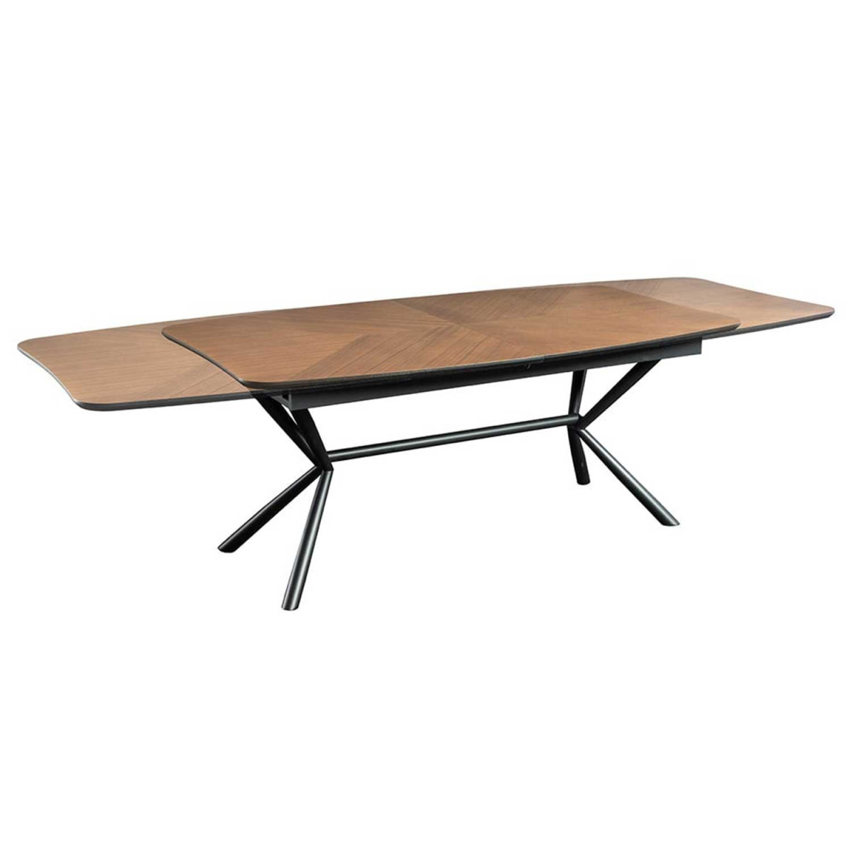 Table à manger extensible aspect noyer Oriana