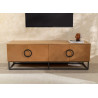 Meuble TV moderne 180 cm aspect chêne Irma