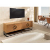 Meuble TV moderne 180 cm aspect chêne Irma