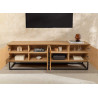 Meuble TV moderne 180 cm aspect chêne Irma