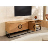 Meuble TV moderne 180 cm aspect chêne Irma