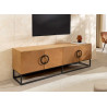 Meuble TV moderne 180 cm aspect chêne Irma