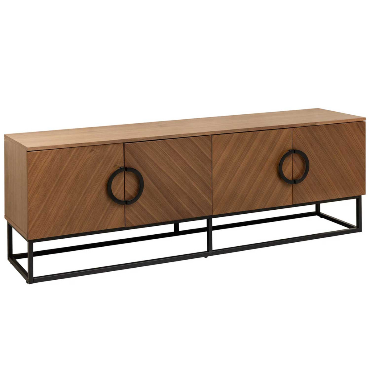 Banc TV moderne 180 cm aspect noyer Irma