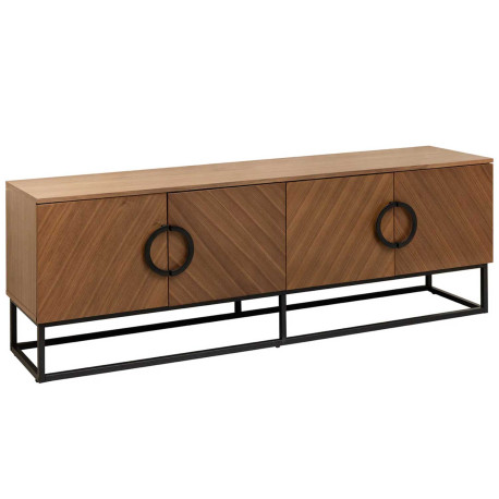 Banc TV moderne 180 cm aspect noyer Irma