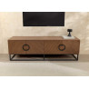Banc TV moderne 180 cm aspect noyer Irma