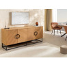 Buffet moderne 180 cm aspect chêne Irma