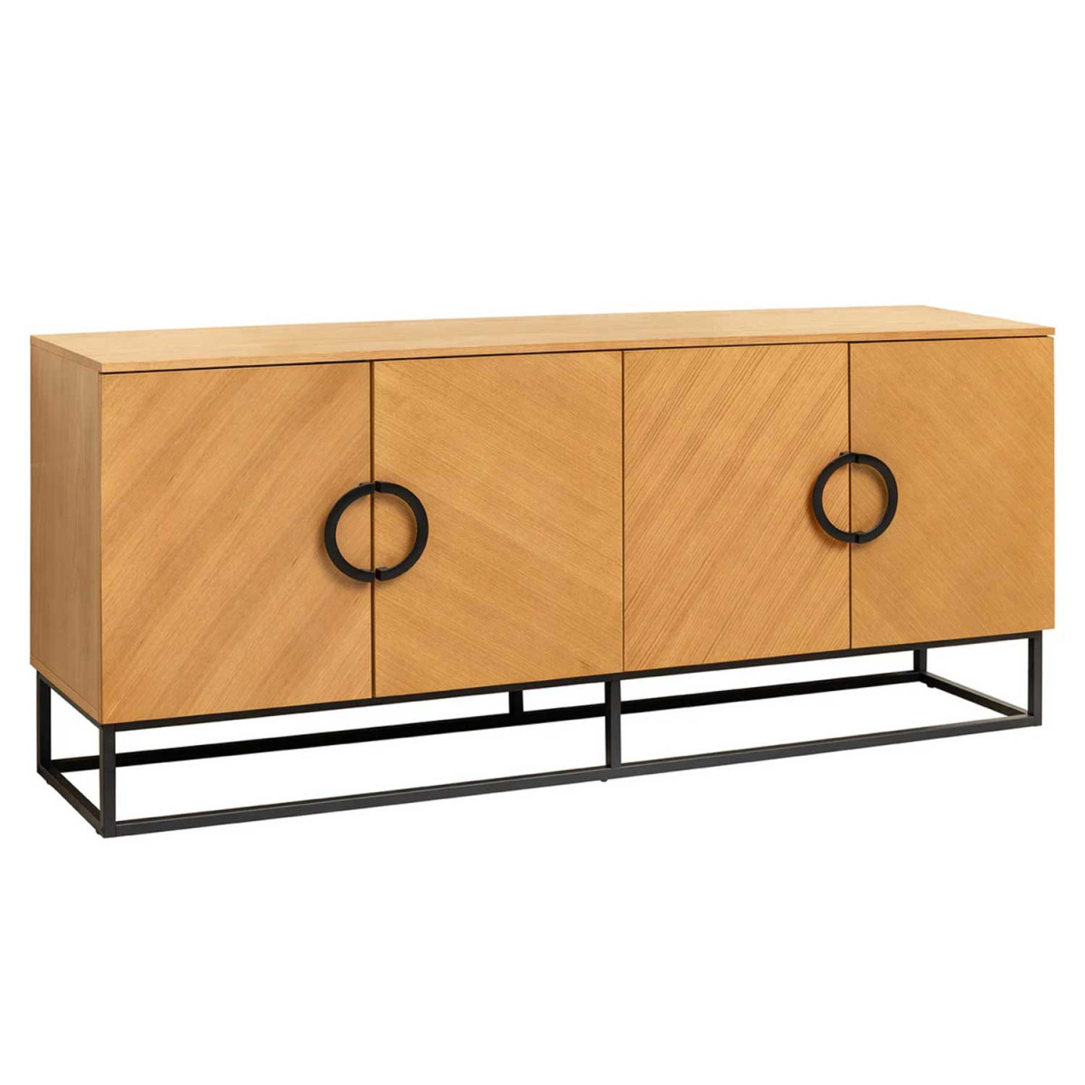 Buffet moderne 180 cm aspect chêne Irma