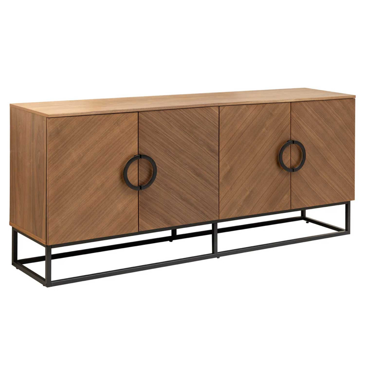 Buffet moderne 180 cm aspect noyer Irma