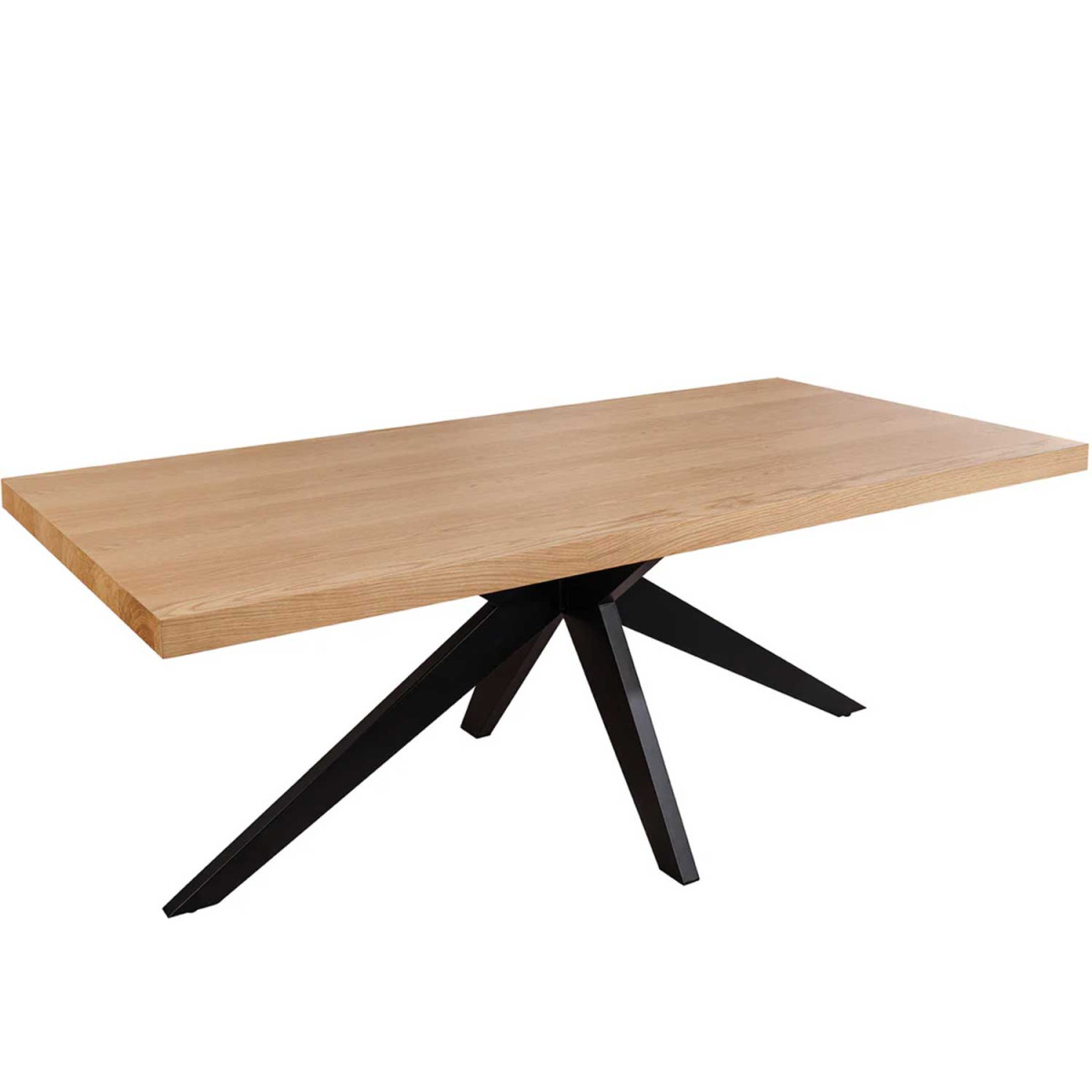 Table à manger rectangulaire aspect chêne 2m Anaya
