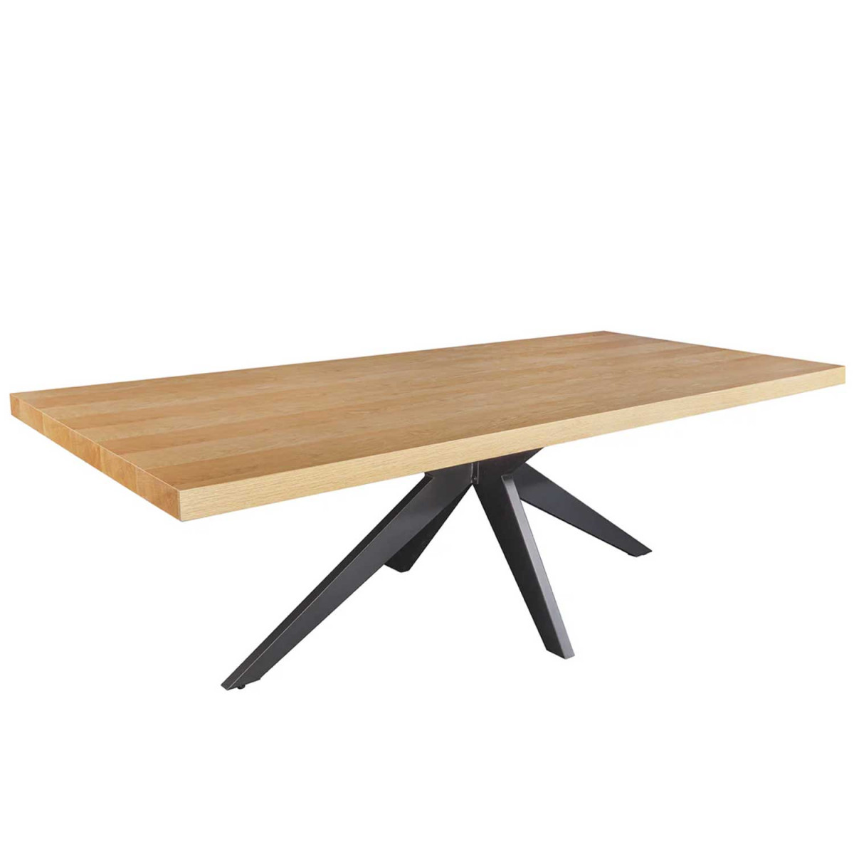 Grande table à manger rectangulaire aspect chêne 2m40 Anaya