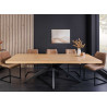 Grande table à manger rectangulaire aspect chêne 2m40 Anaya