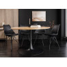 Table à manger ronde aspect chêne 120 cm Anaya