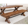 Banc de table en bois de pin Malaya