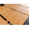 Table à manger extensible 180-300 cm aspect chêne et métal Armando