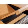 Table à manger extensible 180-300 cm aspect chêne et métal Armando
