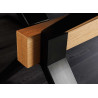 Table à manger extensible 180-300 cm aspect chêne et métal Armando