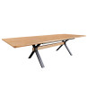 Table à manger extensible 180-300 cm aspect chêne et métal Armando