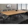 Table à manger extensible 200-320 cm aspect chêne et métal Armando