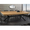 Table à manger extensible 200-320 cm aspect chêne et métal Armando