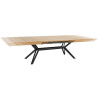 Table à manger extensible 200-320 cm aspect chêne et métal Armando