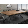 Table à manger extensible 200-320 cm aspect noyer et métal Armando