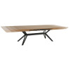 Table à manger extensible 200-320 cm aspect noyer et métal Armando